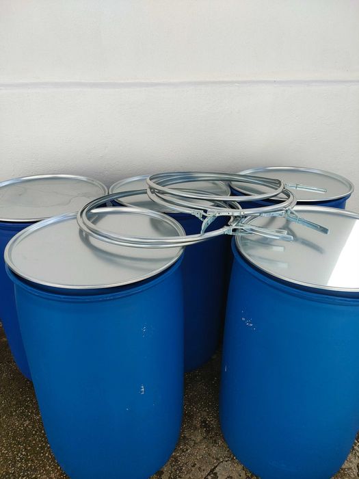 Bidons plástico 220 litros com tampa e cinta