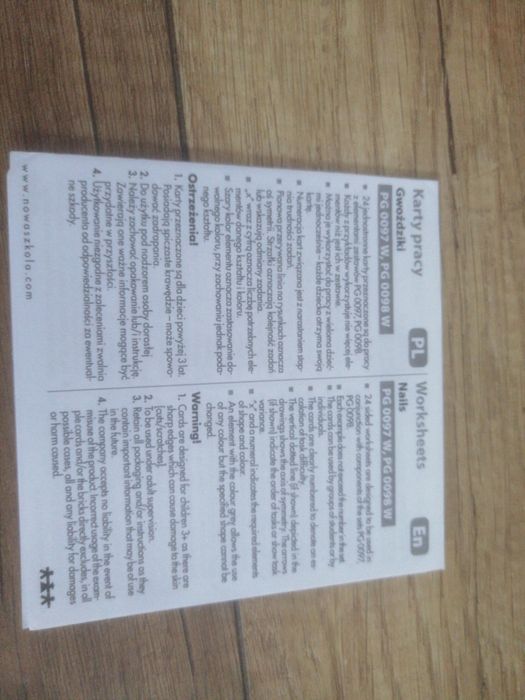 Nowe karty pracy do gwoździków