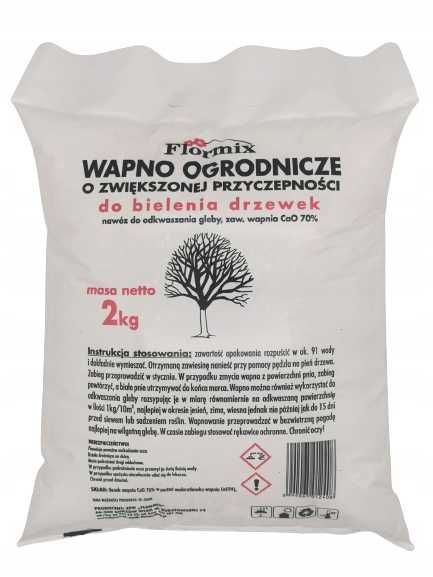 Wapno Ogrodnicze Flormix 2kg Bielenie Drzew Szklarni Tuneli Foliowych