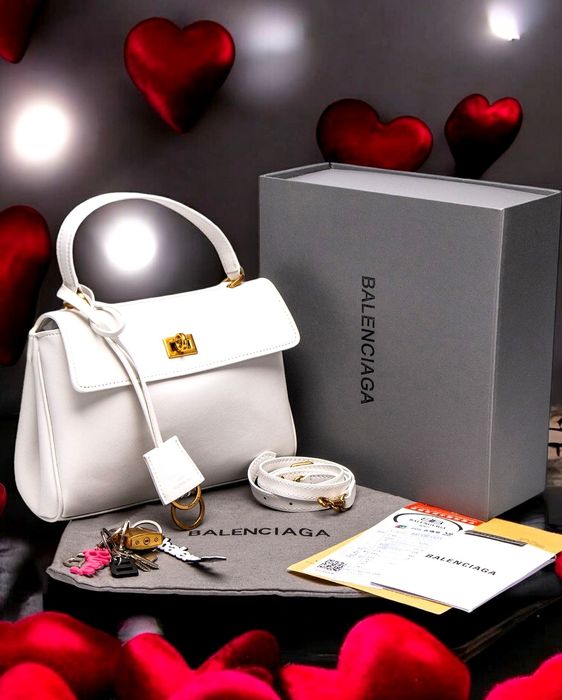 Сумка жіноча Balenciaga Rodeo Mini White/Gold