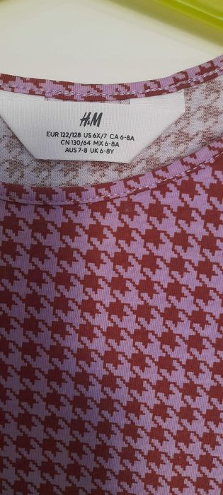 Dziewczęca sukienka z bawełny H&M r. 122/128