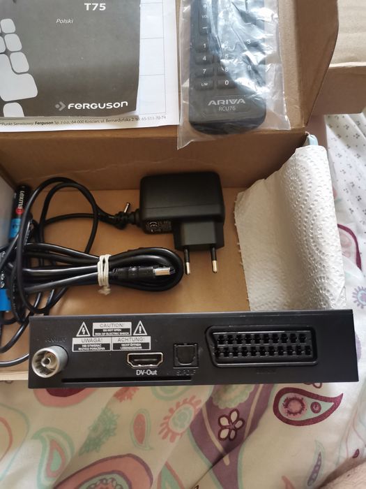 Ferguson Ariva T75 DVB-T2 H.265 HEVC dekoder tuner pilot komplet