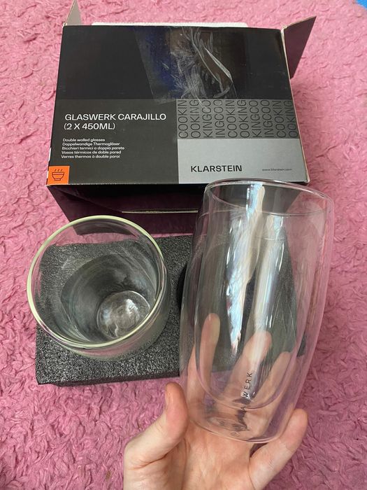 Szklanki termiczne z podwójnymi sciankami Glaswerk 450 ml