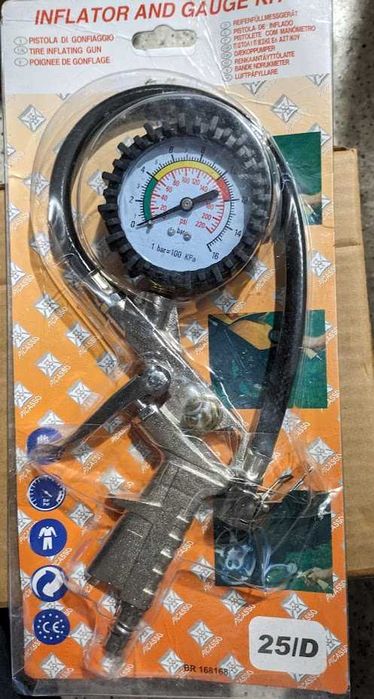 Pistolet do pompowania powietrza z manometrem, nieużywany