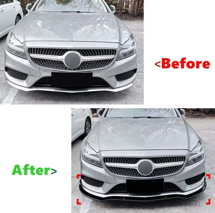 Губа на передний бампер Mercedes CLS W218 накладка на бампер сплитер