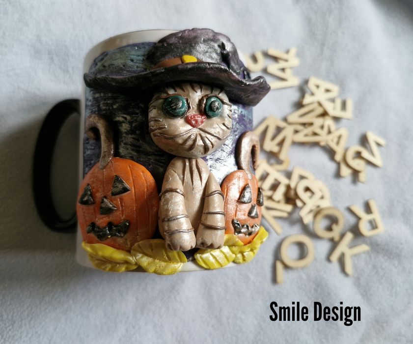 Kubek 3d z kotem, Halloween