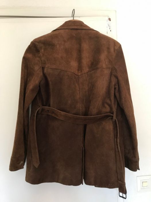 MANGO Casaco de Cabedal (pele) cor de mel tam M