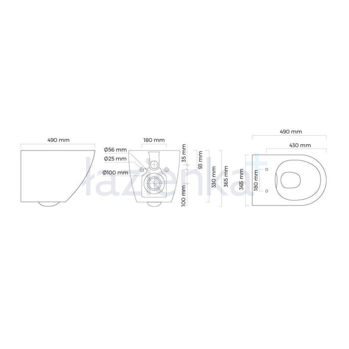 Zestaw WC podtynkowy Oltens Hamnes Kort + Tece Base | miska 49 cm