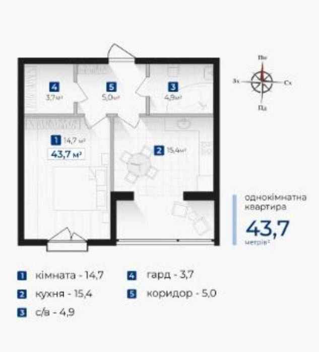 Продаж 1-кімнатної ЖК Козацький Виноградна Довженка