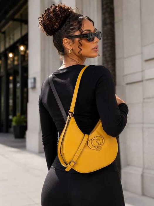 Mala GUESS Crossbody GG — Amarelo Mostarda