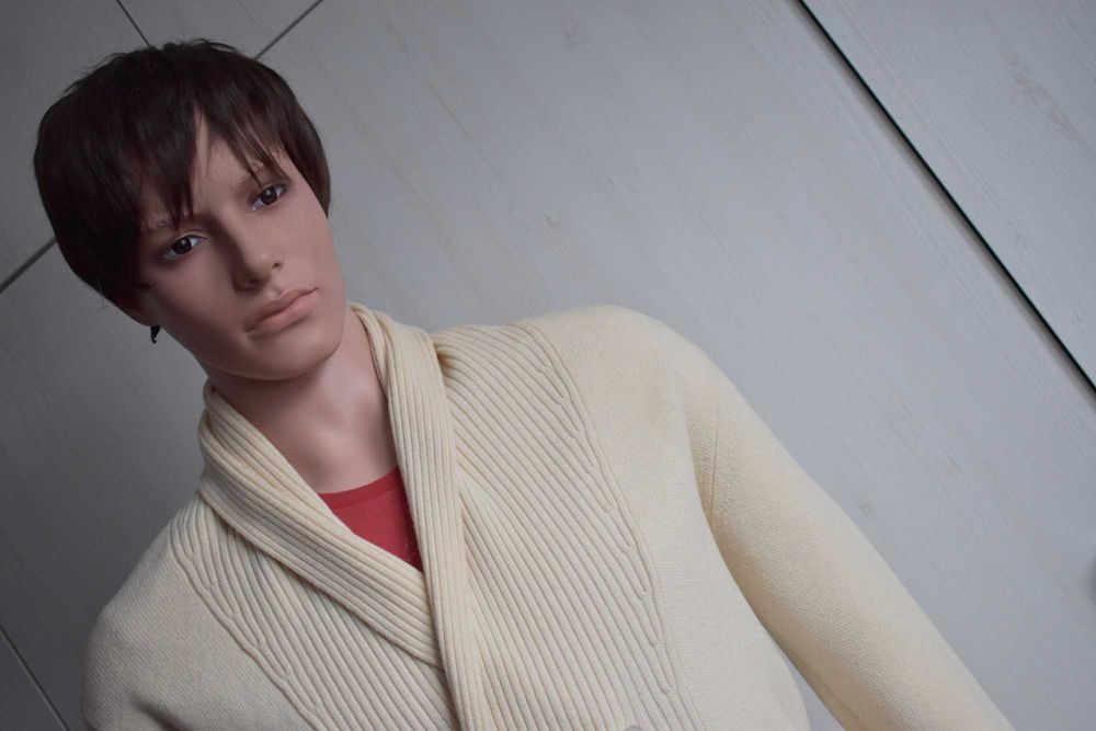 Sweter wełniany M wełna 100% rozpinany kardigan elegancki blazer