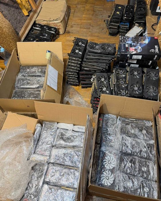 Продам майнинг ферму видеокарты оптом rx470 1070 6800 6900xt