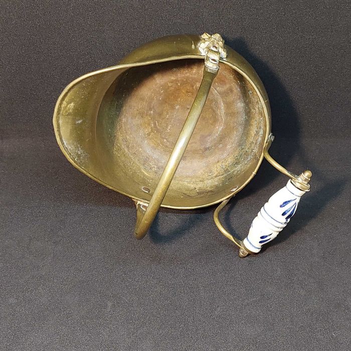 АНТИКВАРИАТ каминный зольник 19 ВЕК кашпо ГЕРМАНИЯ ведро для угля ЛЕВ