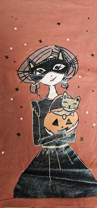 128 bluzka na halloween pomaranczowa