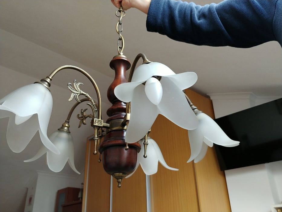 Candeeiro com 5 bracos em bom estado