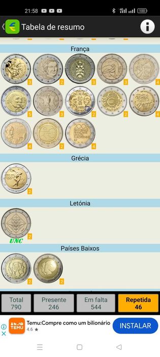 Moedas Comemorativas EUR 2,00 non-PT (estrangeiras)