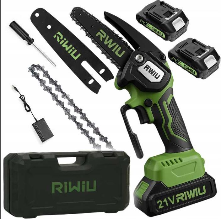 Piła łańcuchowa akumulatorowa gałęziówka Elektryczna pilarka + 2 aku