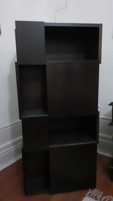 móvel  livraria em madeira