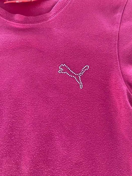 Różowy T-shit damski, Puma z cyrkoniami, rozmiar S