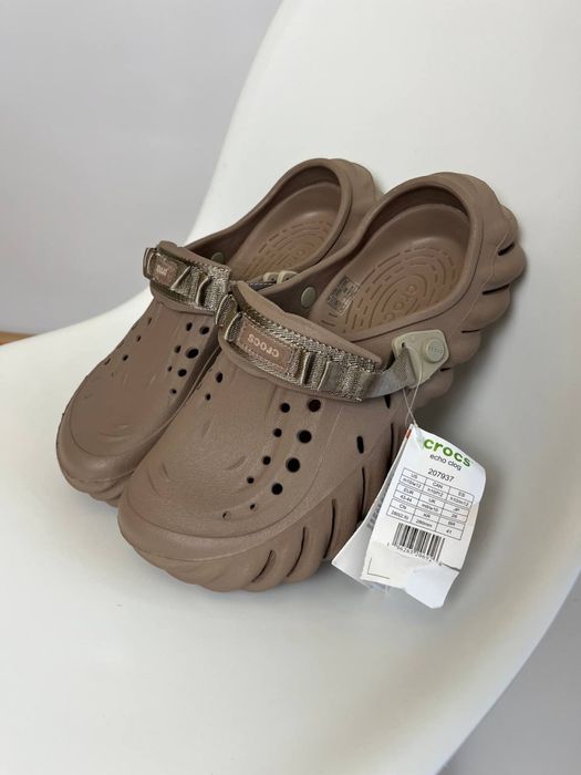 Оригінал CROCS Echo Clog 42, 43, 44 | Білі та коричневі крокси сабо