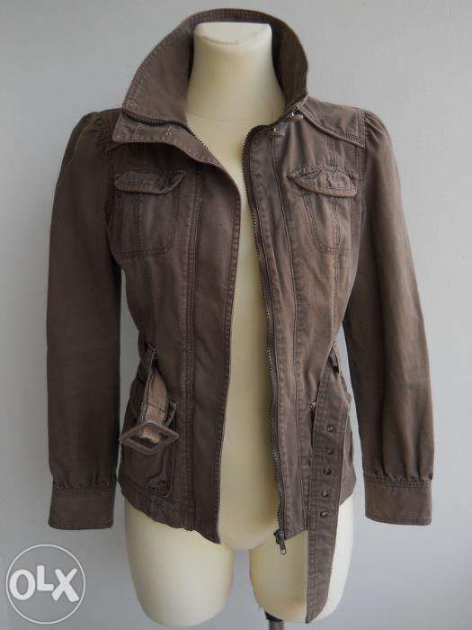 NEW LOOK jeansowa kurteczka STÓJKA ZIP pasek kieszonki KURTKA r.36/38