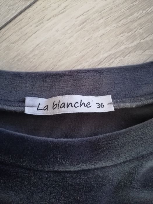 Dres welurowy La Blanche S/M  szary stalowy