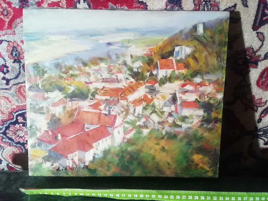 Obraz Kazimierz Dolny nad Wisłą sygn. R. Lizut płótno olej