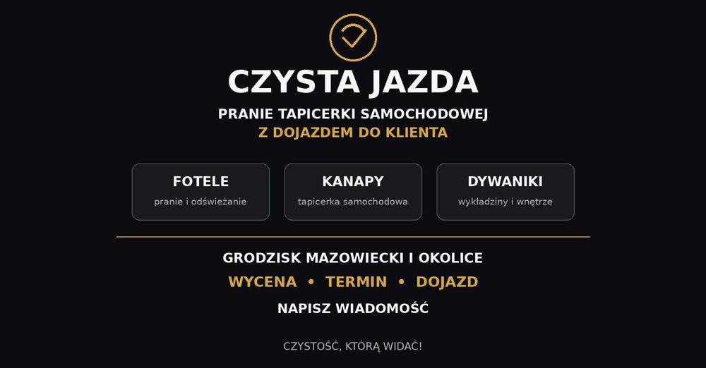 Pranie tapicerki auta od 150 zł | Dojazd – Grodzisk i okolice.