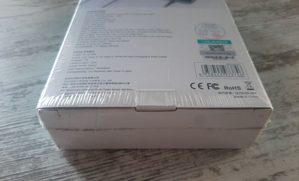 Мощный повербанк USAMS 30000mAh 65W + Кабель 100W (Для ноутбука)
