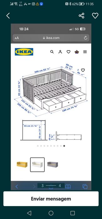 Cama HEMNES Bicama c/ colchao