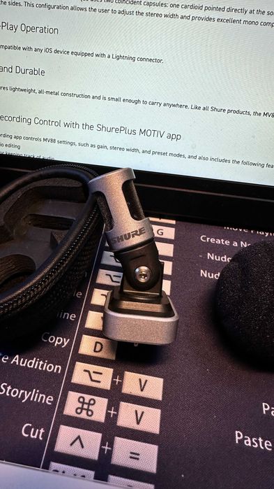 Microfone Shure MV88 para iOS