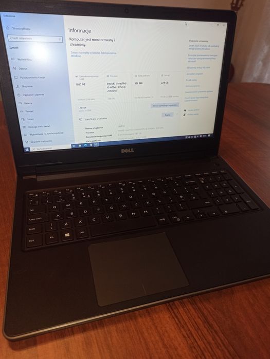 Dell i3 8gb SSD laptop dobra bateria 2-3h