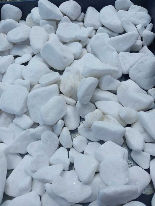 Kamień do ogrodu ,  grecki thasos , otoczak  śnieżnobiały 25kg!!!