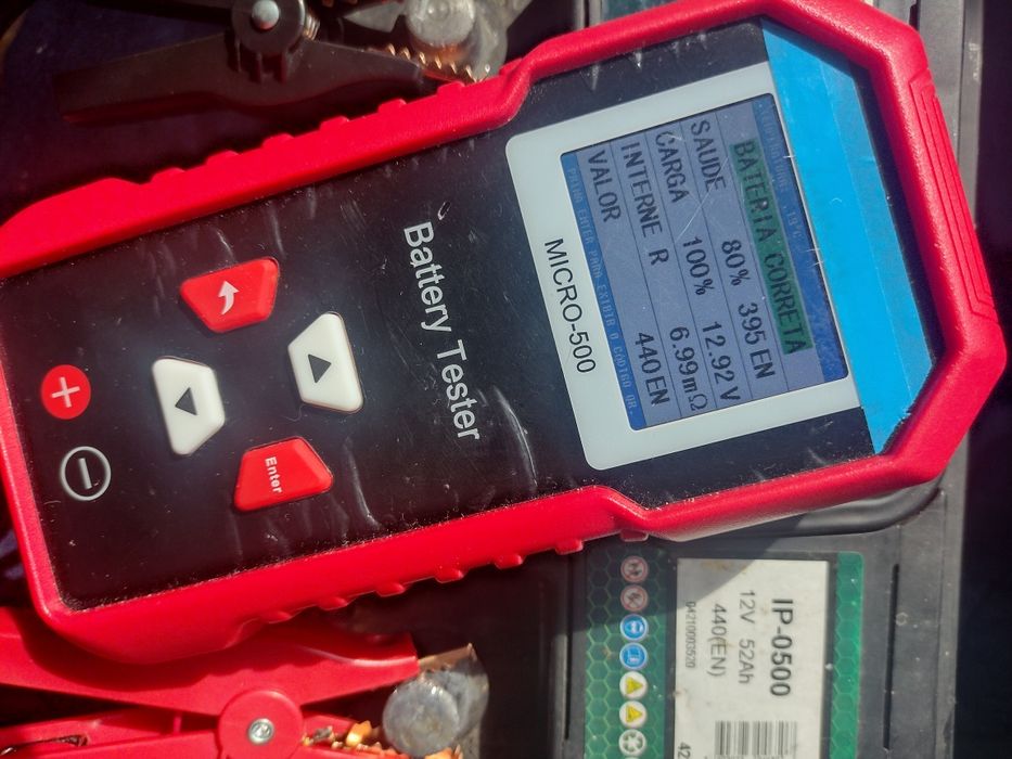 Baterias testadas 75,95 e 52 Ah