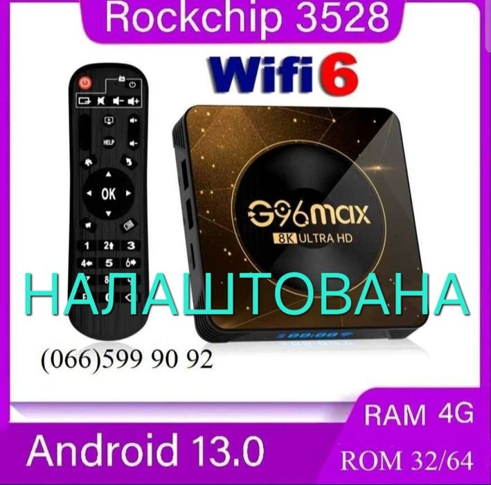 G 96 Max 4/32,6,з доп опціями, андроід приставка до тв