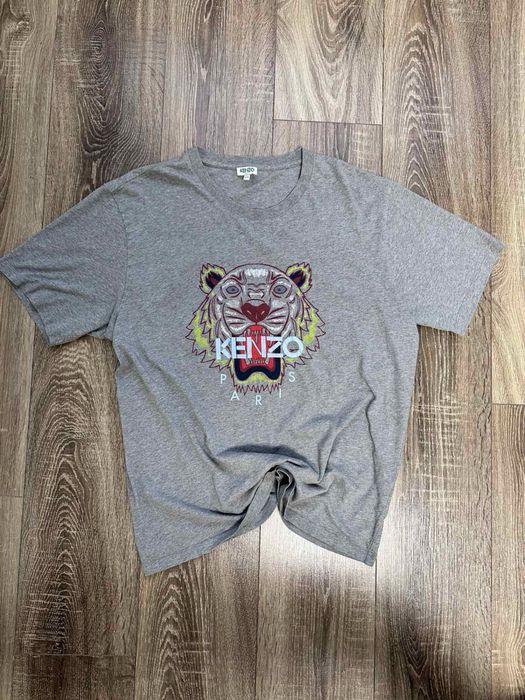 Футболка kenzo сірого кольору