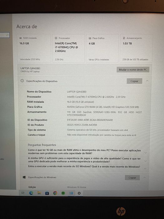 HP Omen Laptop - QJH43BI