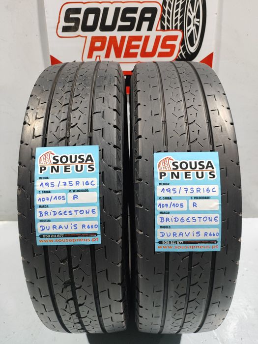 2 pneus semi novos 195-75R16C Bridgestone - Oferta dos Portes