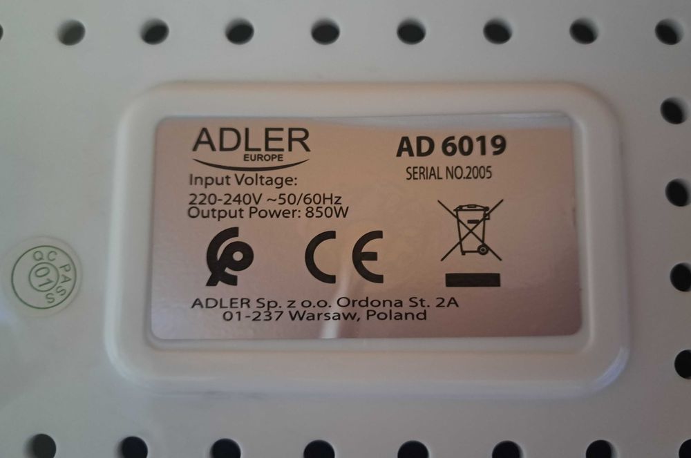 ADLER / Automatyczny piekarnik do chleba, ciast i jogurtu