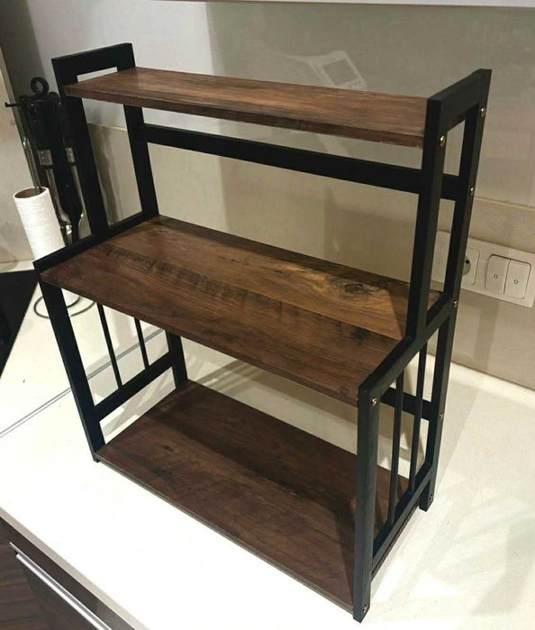 2x Stojak na przyprawy loft 3 poziomy bambusowy organizer