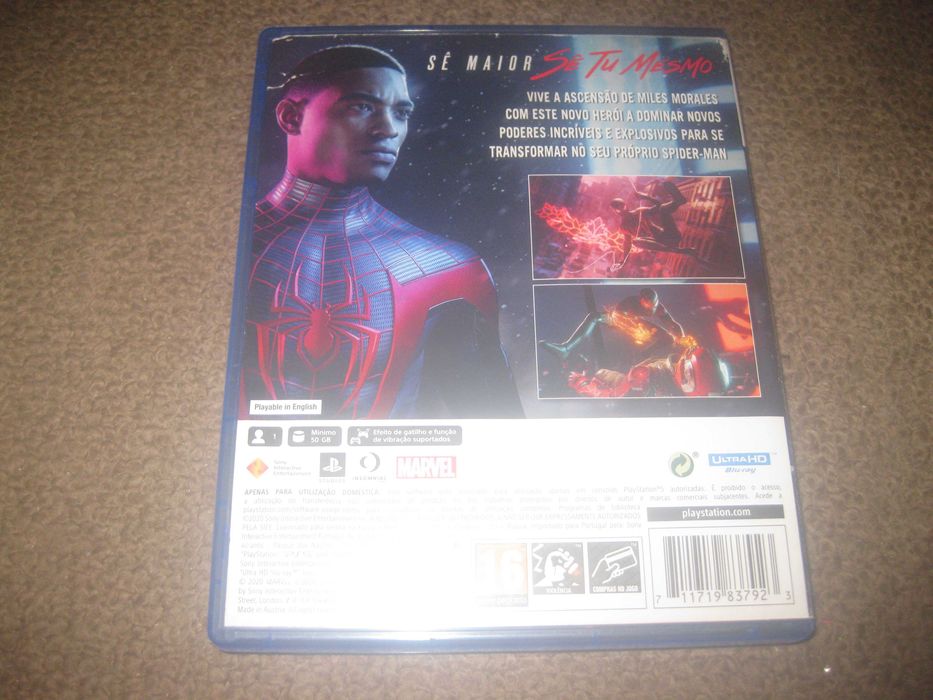 Jogo "Spider-Man: Miles Morales" para Playstation 5/Impecável!