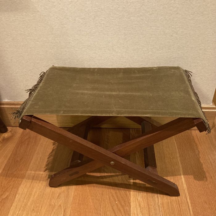 Wooden Bench with Velvet Seat