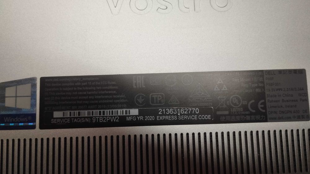 Dell  3380,7400, 3500, 5490 ,dell vostro p88f під розбір,