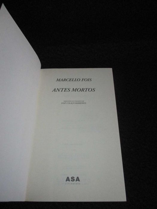 Livro Antes Mortos Marcello Fois