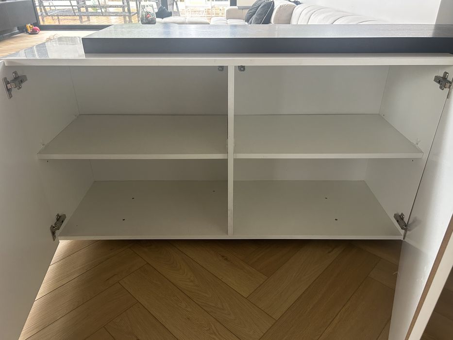 Komoda biala polysk z wenge fornir