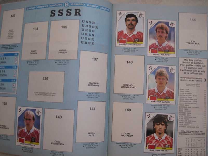 Caderneta Cromos Panini Mundial Itália 1990