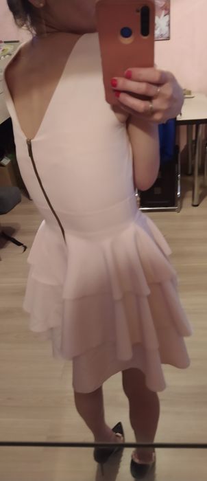 Sukienka r36/XS pudrowy róż