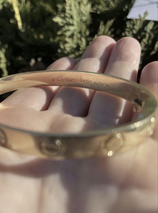 Золотий браслет під бренд Cartier Love,36 грам,19 розмір