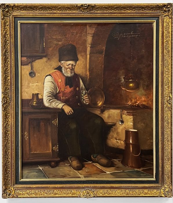 Картина Старовинна «Любитель вина»Рудольф Отто Франке