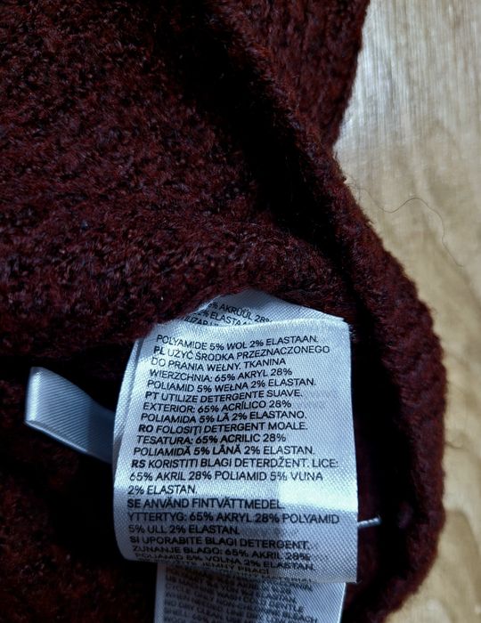 Sweter burgundowy krój oversize H&M roz 12-14 lat 158-164 pasuje na S